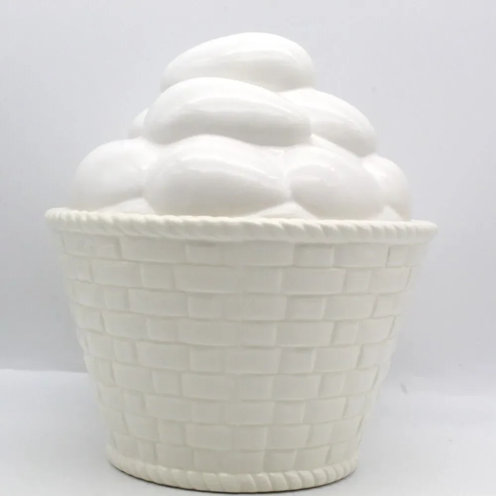 House of Lloyd Cookie Jar Christmas Is Homemade Ceramic Egg Basket Vintage 1989